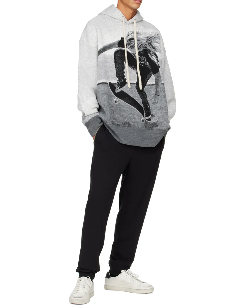 Graphic-Printed Drawstring Hoodie
