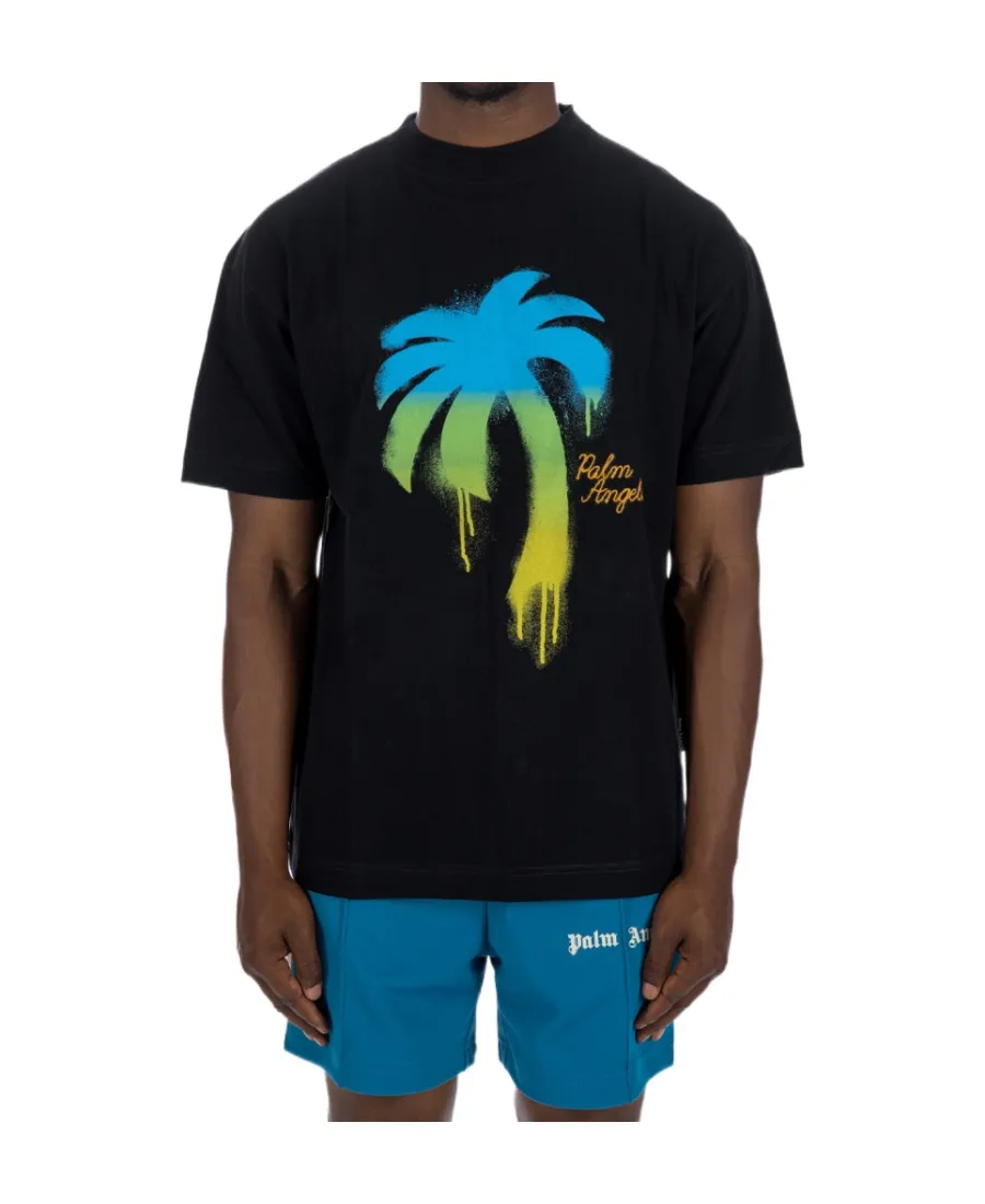 Palm Tree Printed Crewneck T-Shirt