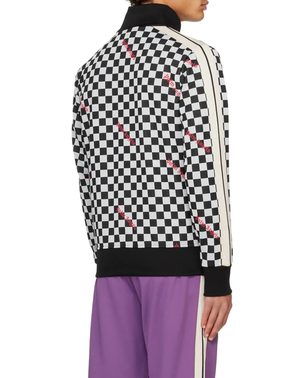 Damier Printed Zipped Track Jacket