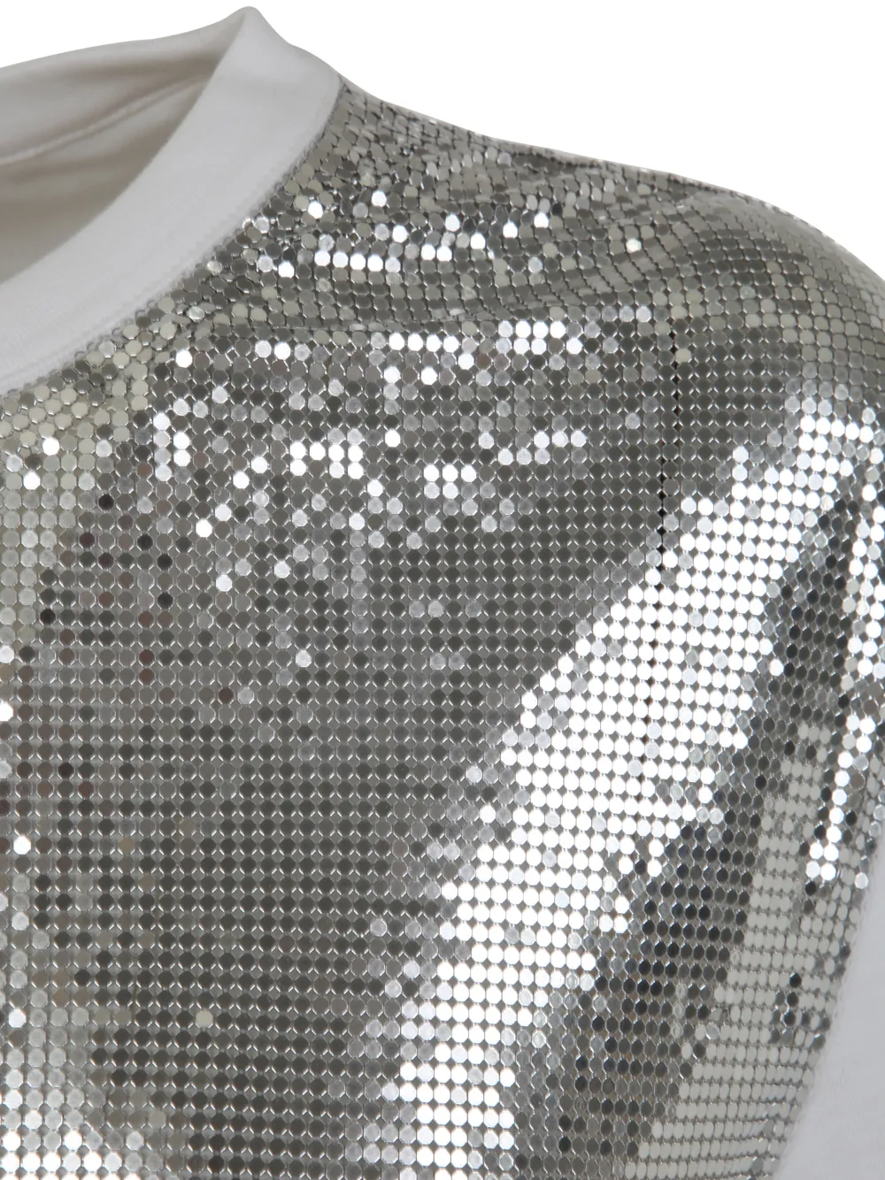 Metallic Mesh Crewneck T-Shirt