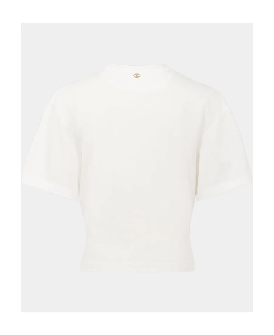 Ring Detailed Cropped T-Shirt