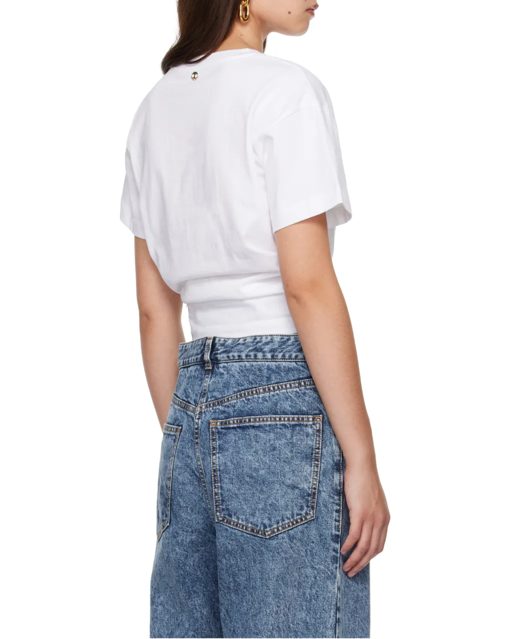 Ring Detailed Cropped T-Shirt