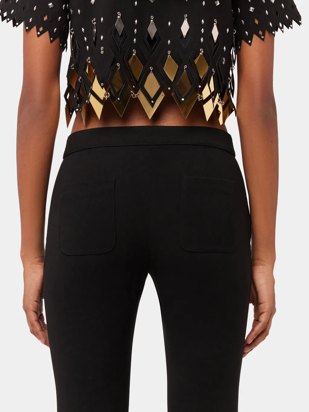 Studded-Ankles Cropped Trousers