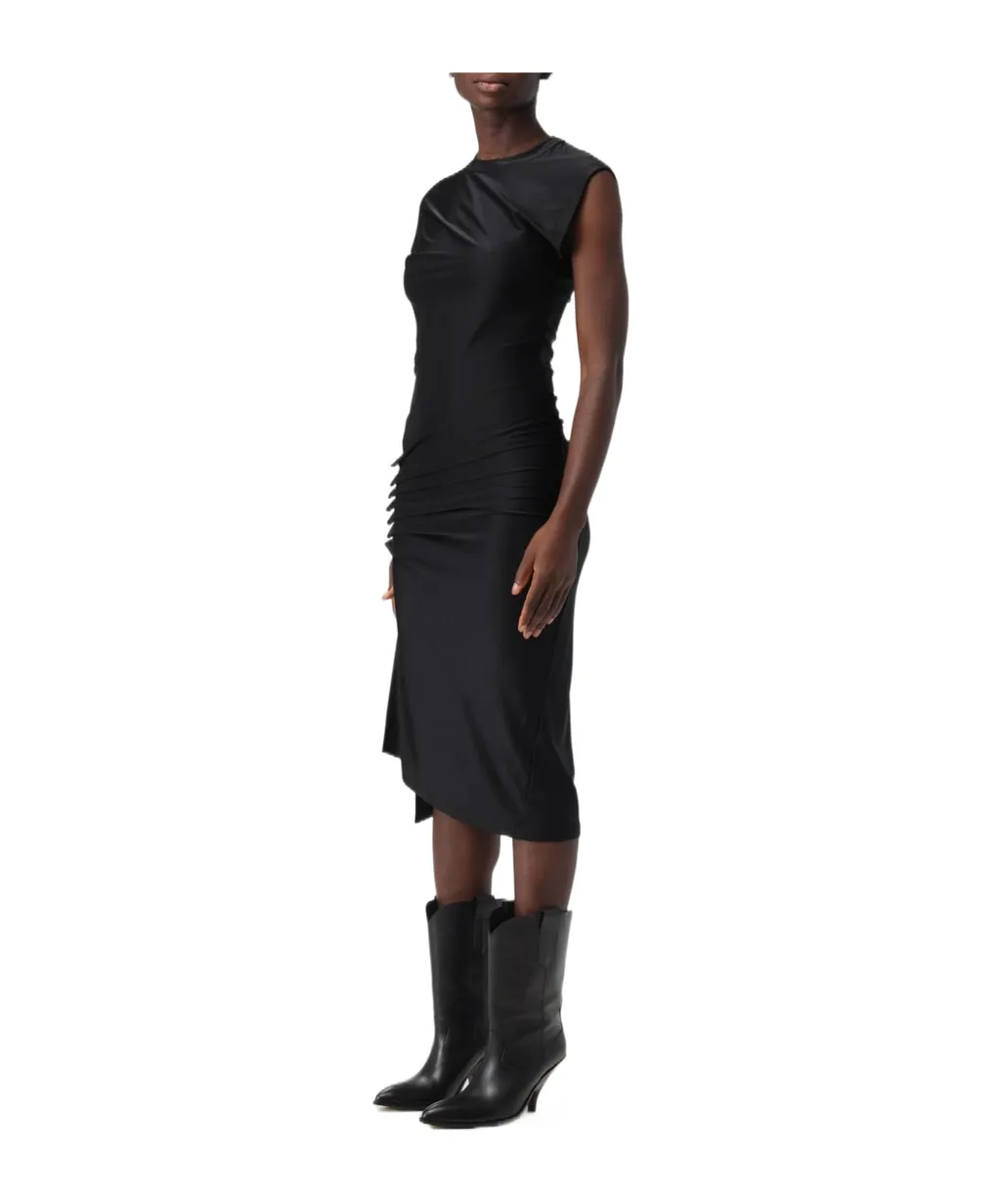 Pleated Mid-Length Dress