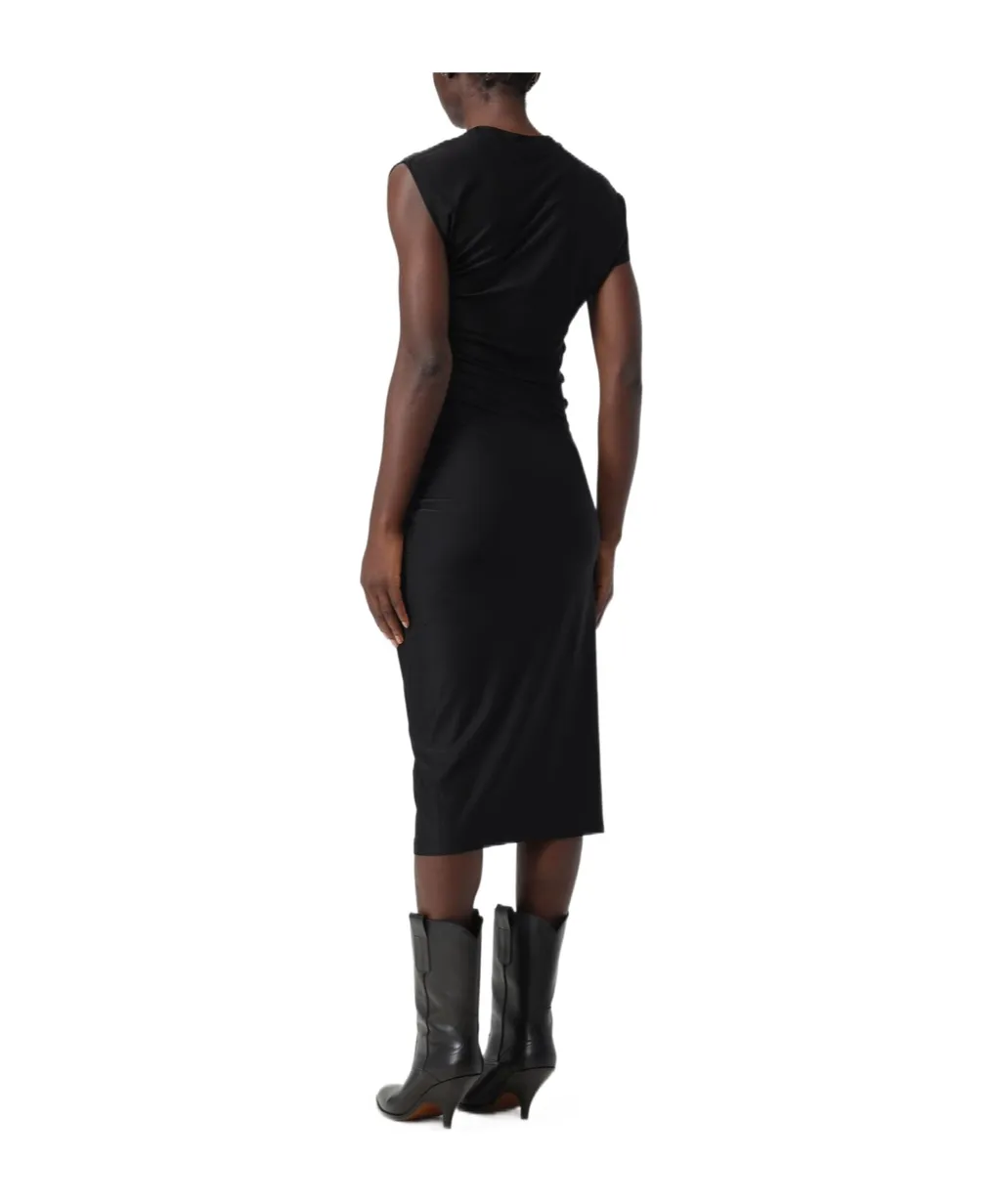 Pleated Mid-Length Dress