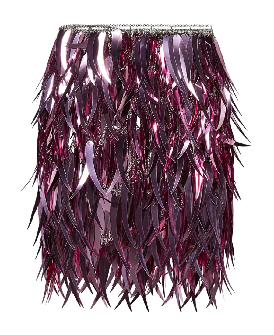 Mid-Rise Feather Detailed Mini Skirt
