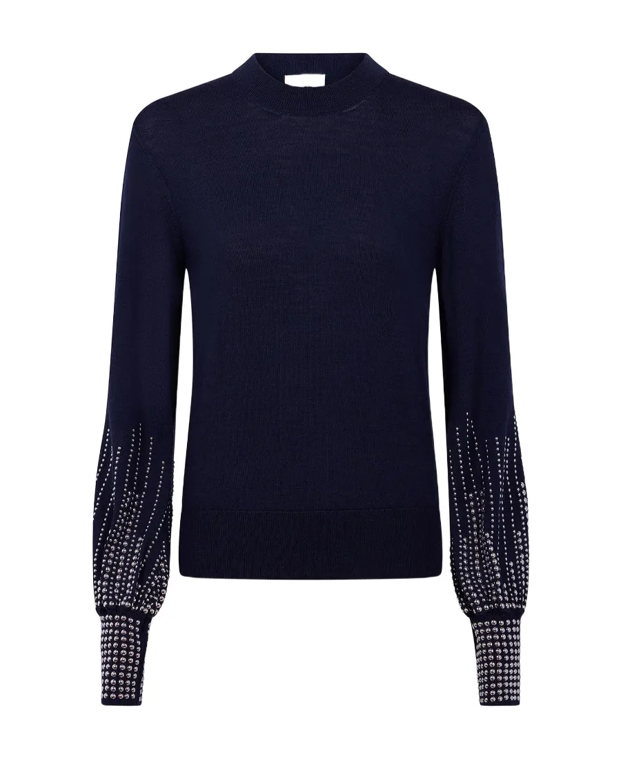 Rivet Cuff Wool Sweater