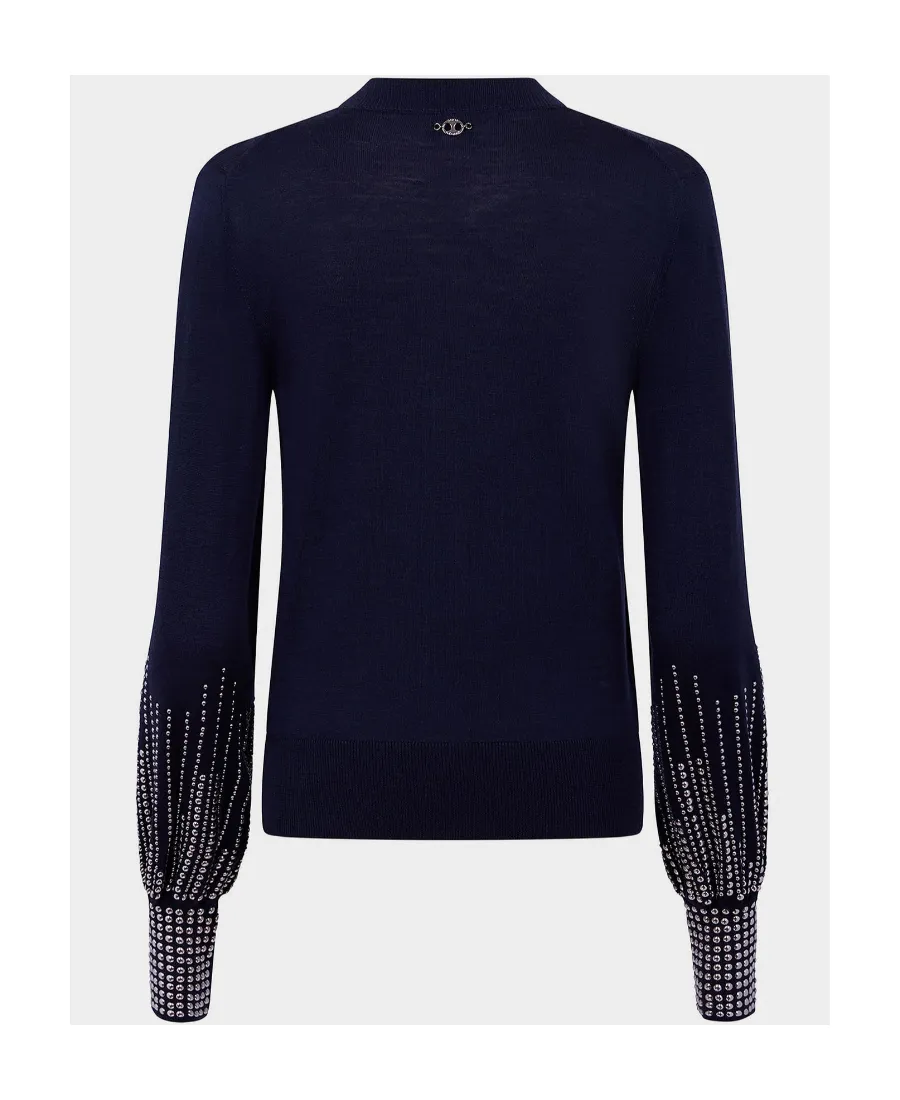 Rivet Cuff Wool Sweater