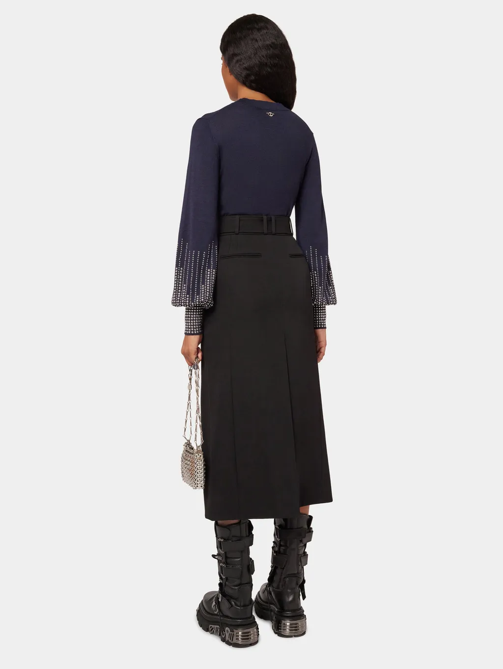 Rivet Cuff Wool Sweater