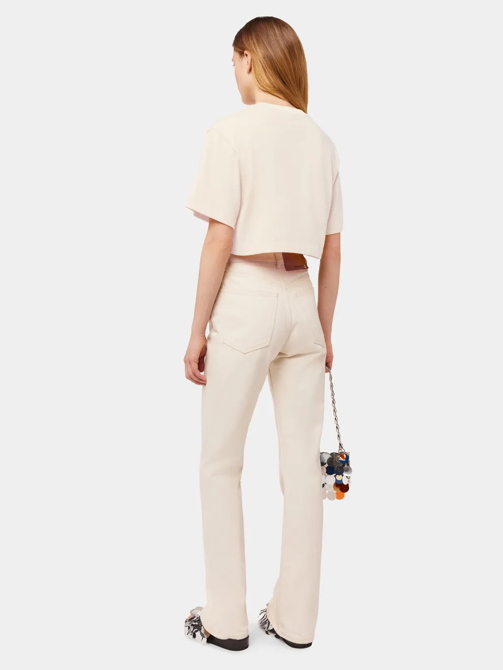 Logo Embroidered Cropped T-Shirt