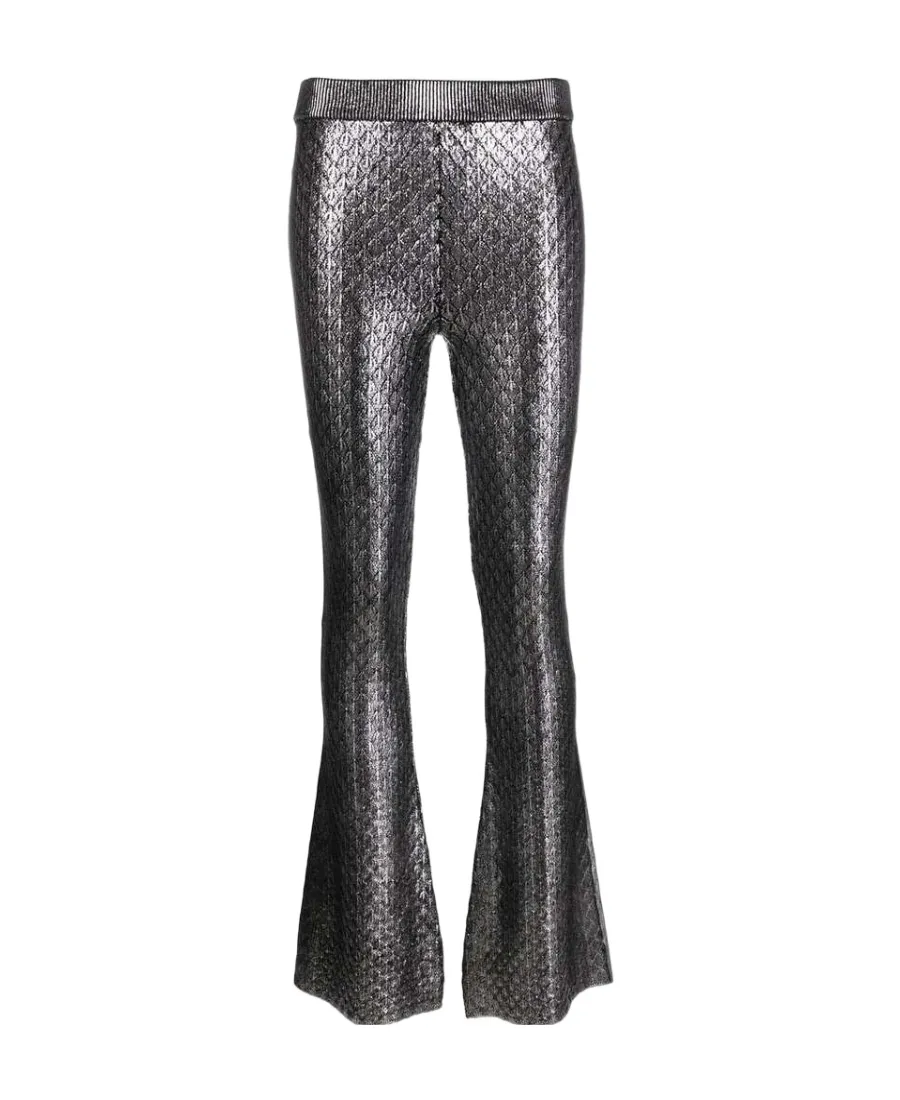 All-Over Patterned Flared Trousers
