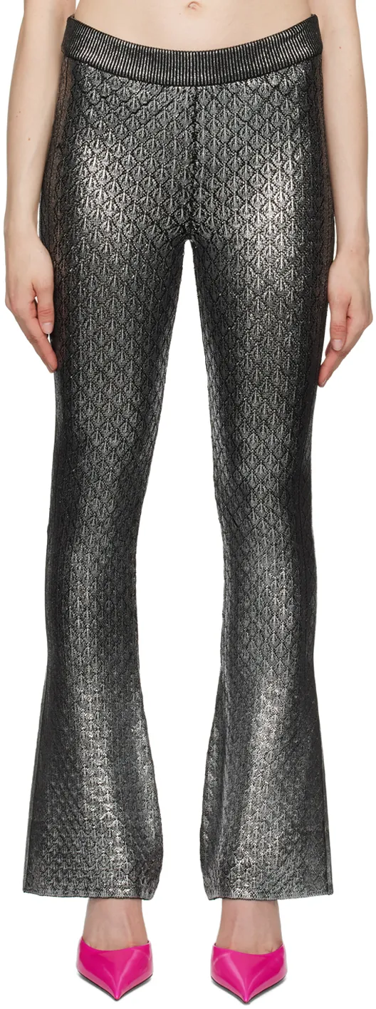 All-Over Patterned Flared Trousers