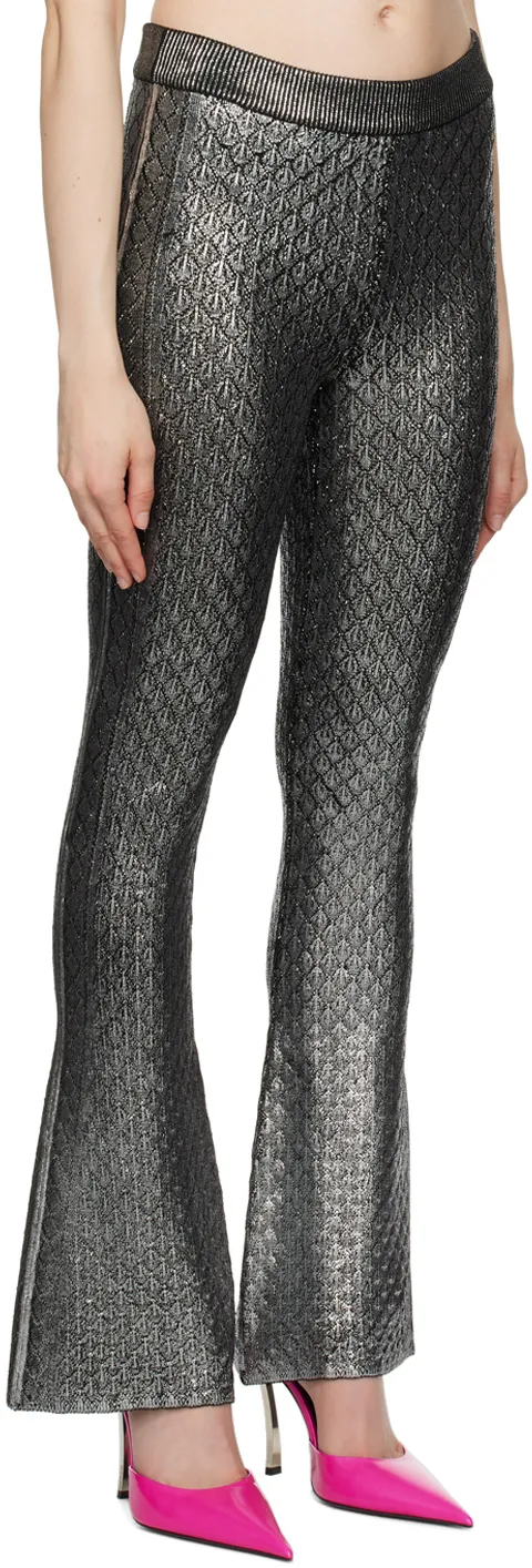 All-Over Patterned Flared Trousers