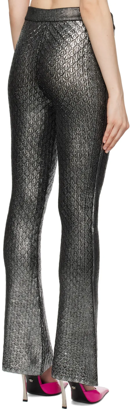 All-Over Patterned Flared Trousers