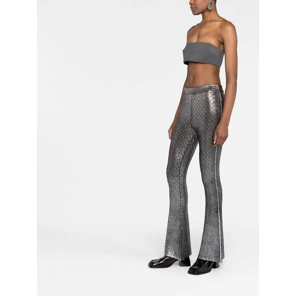 All-Over Patterned Flared Trousers