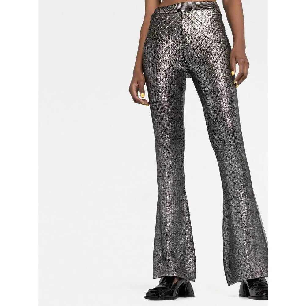 All-Over Patterned Flared Trousers