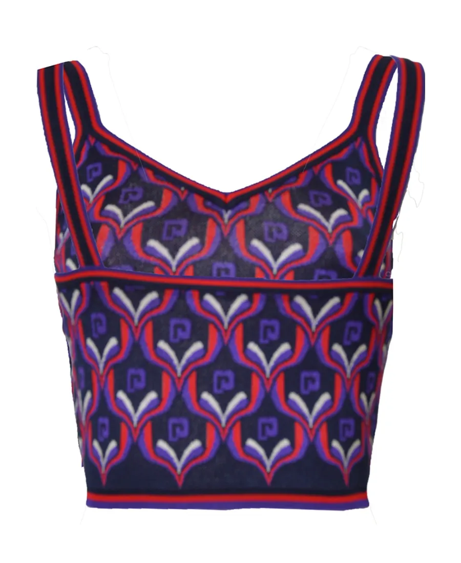 Monogram Intarsia-Knit Crop Top