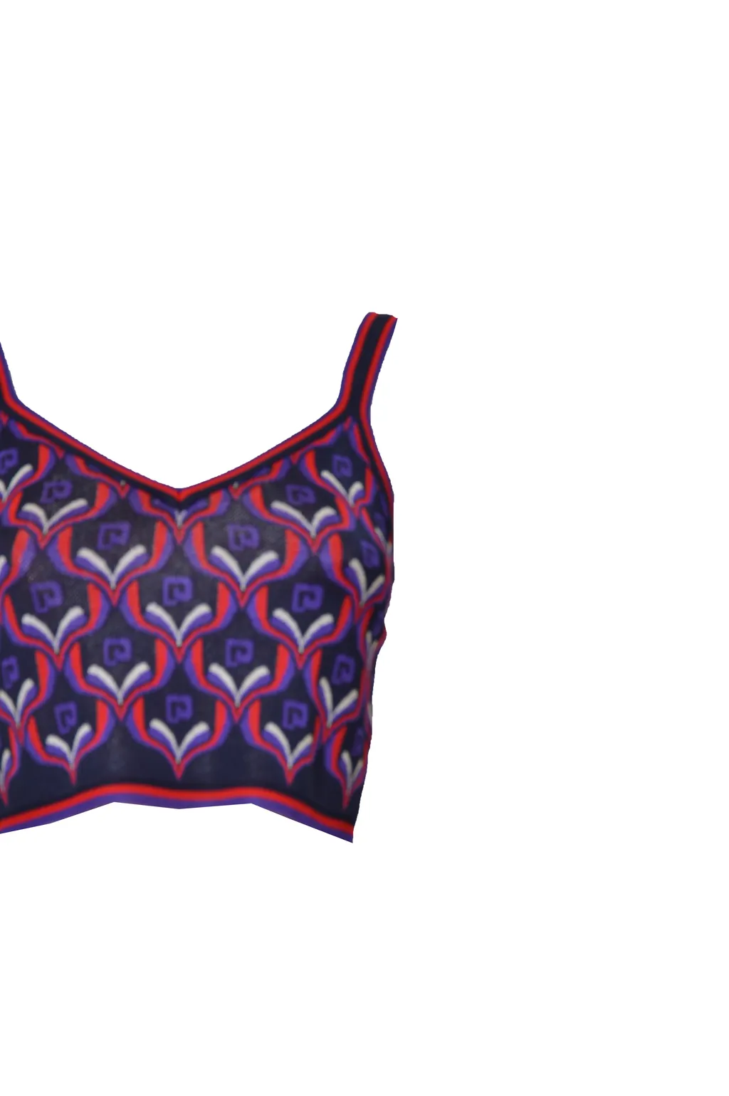Monogram Intarsia-Knit Crop Top