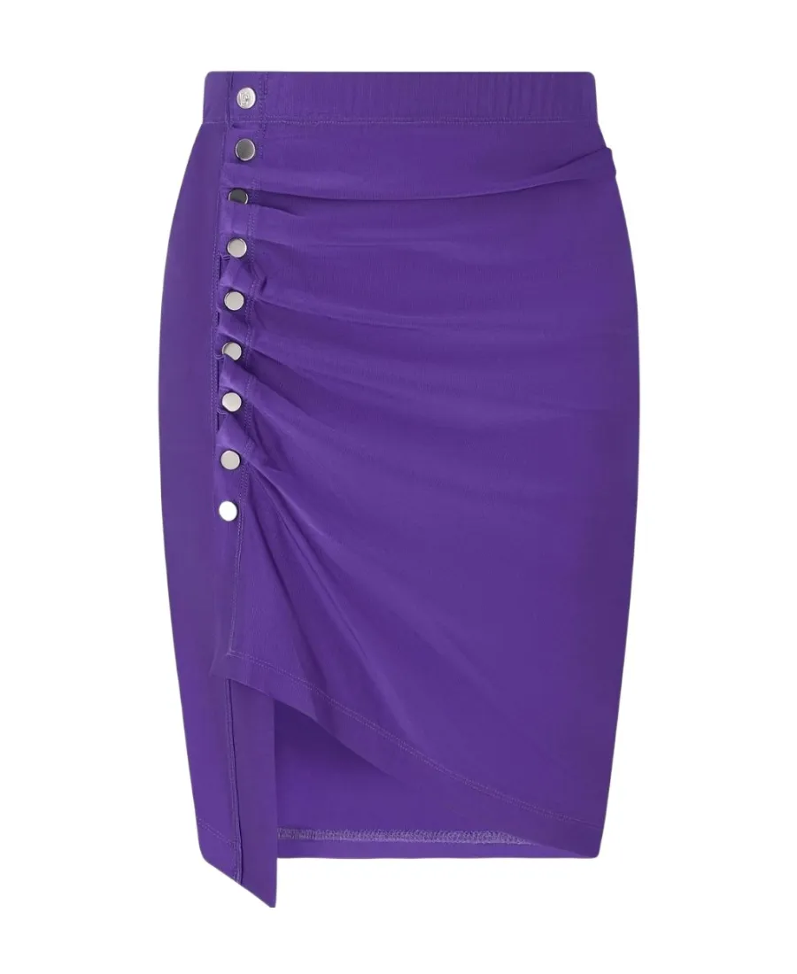 Draped Satin Mini Skirt