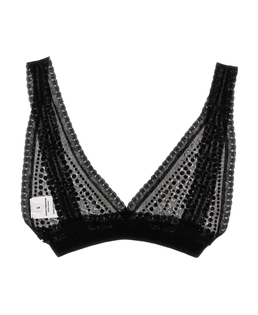 Bead-Embellished Semi-Sheer Bra