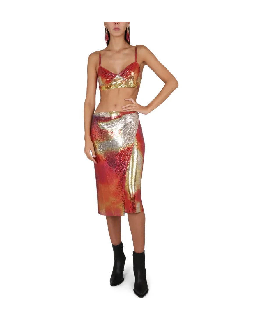 Metallic Midi Skirt