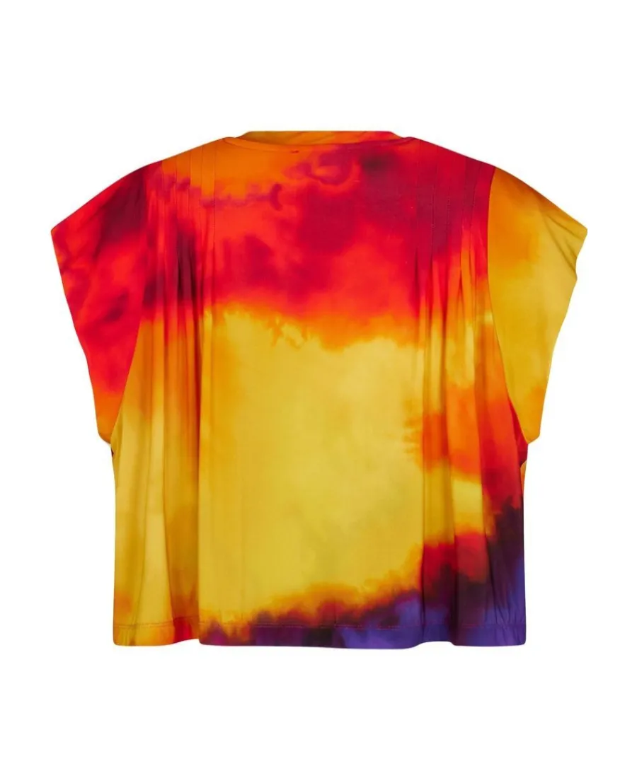 Tie-Dyed Crewneck Cropped T-Shirt