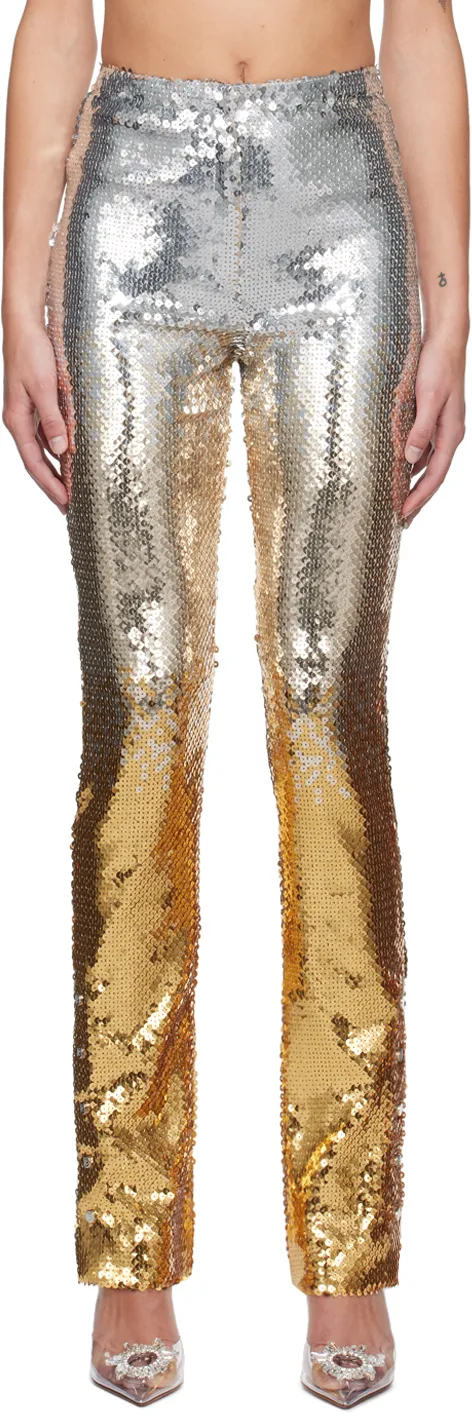 Sequin-Embellished Slim-Fit Trousers
