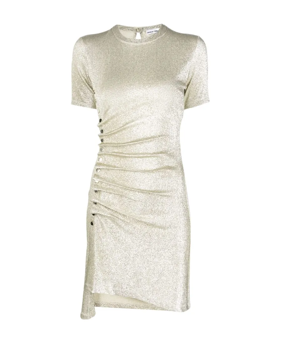 Side Buttoned Asymmetric Mini Dress
