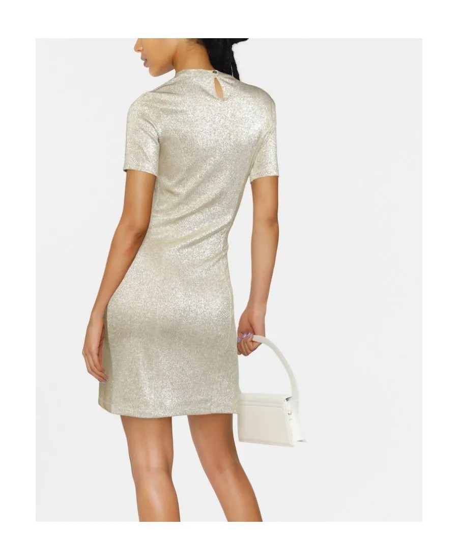 Side Buttoned Asymmetric Mini Dress