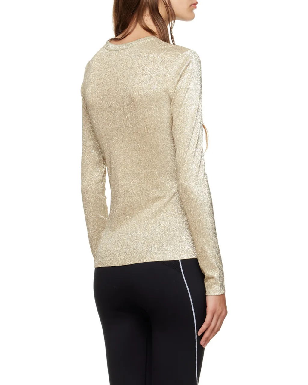 Fitted Crewneck Long-Sleeved Top