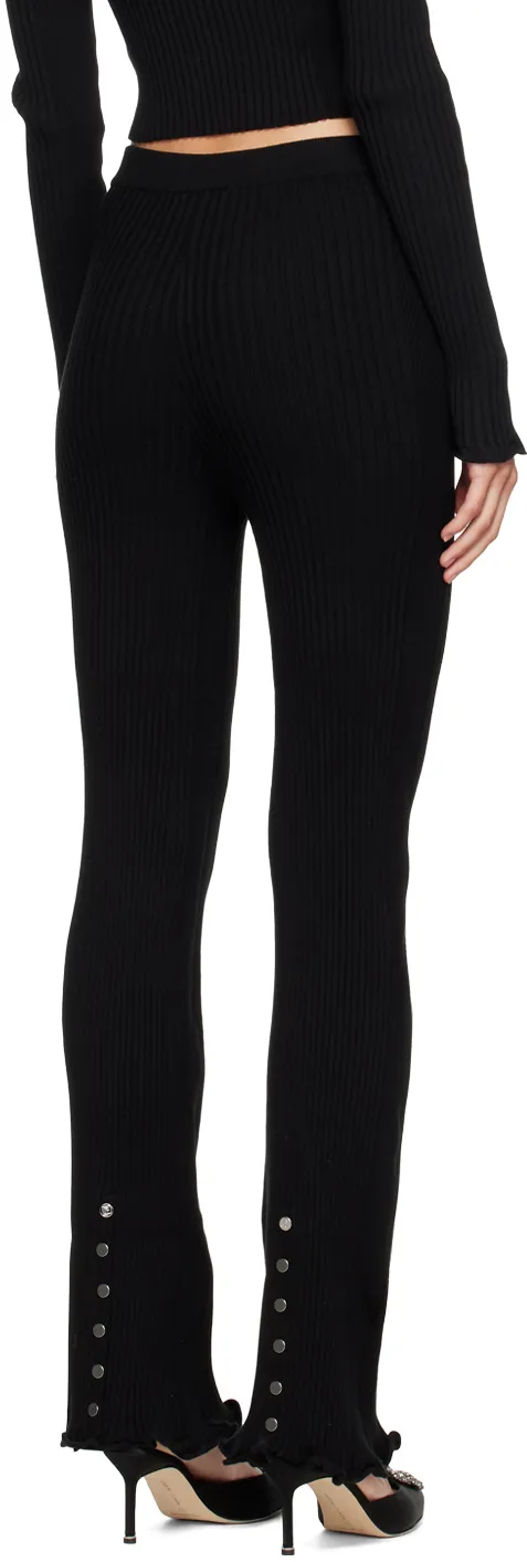Ribbed Knit Flared Trousers