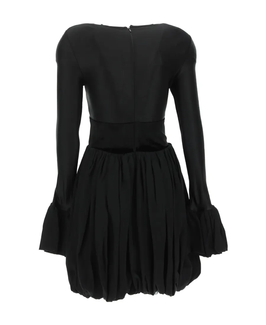 Panelled Crewneck Flared Dress