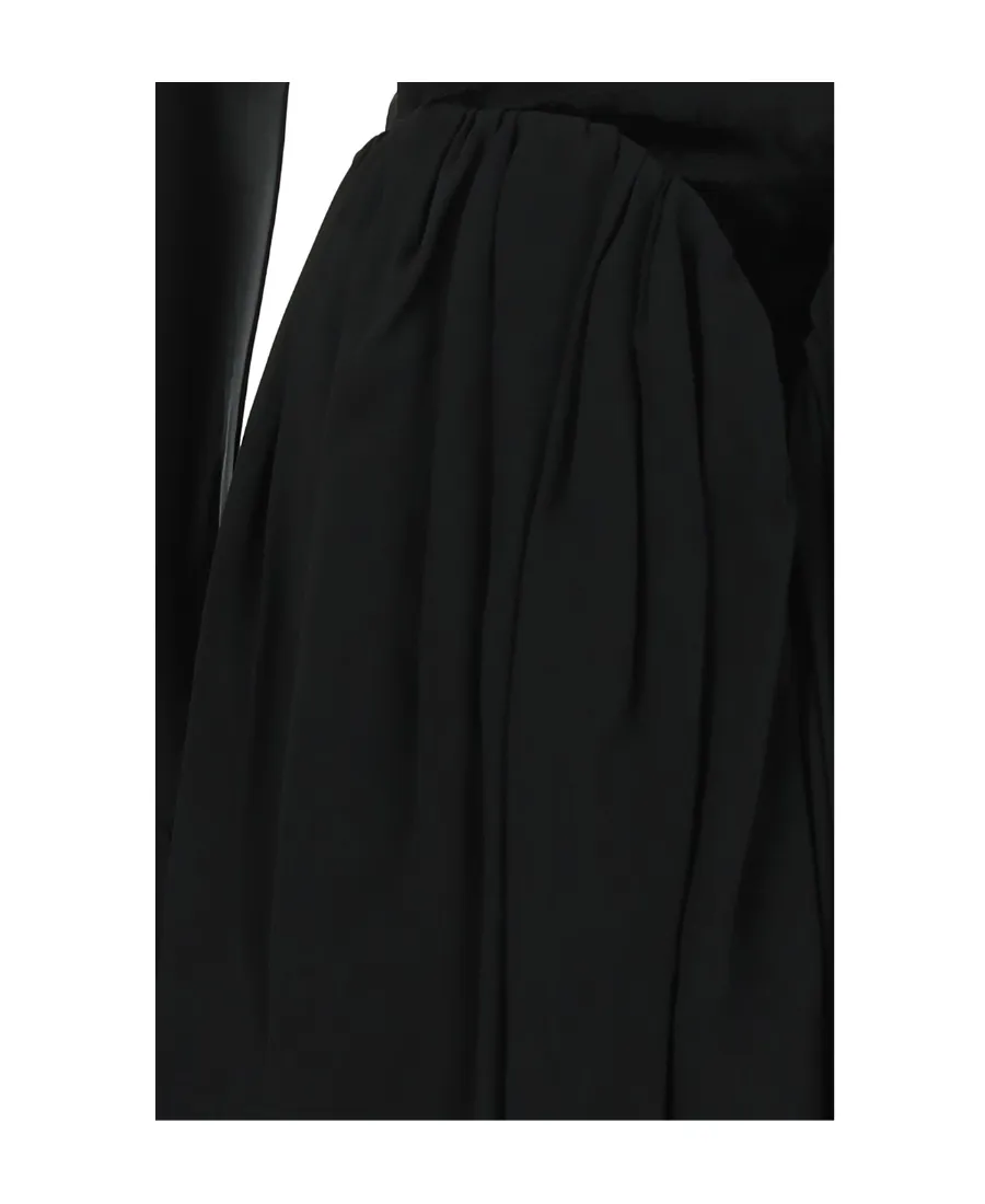 Panelled Crewneck Flared Dress