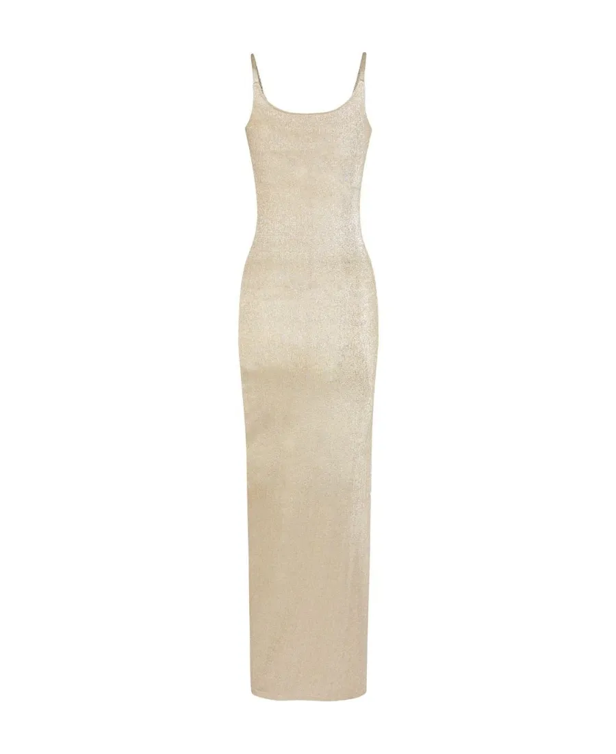 Buttoned Draped Dress