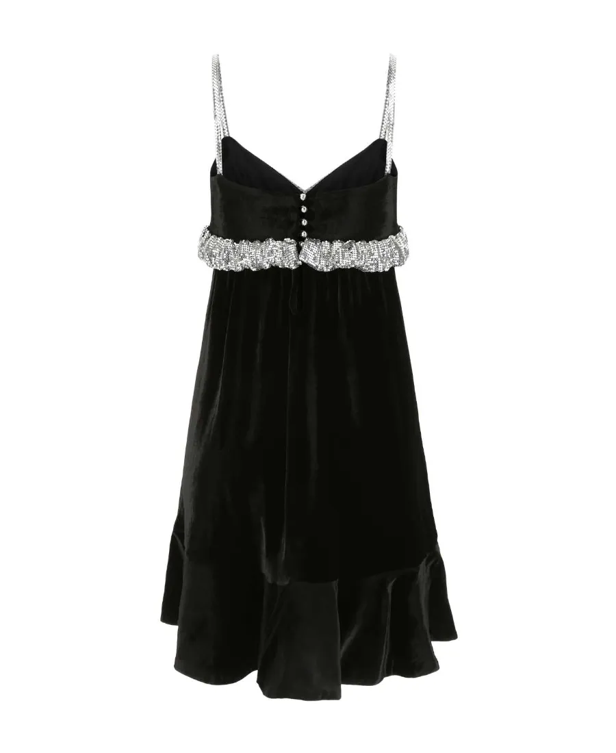 Two-Toned Chainmail Velvet Mini Dress