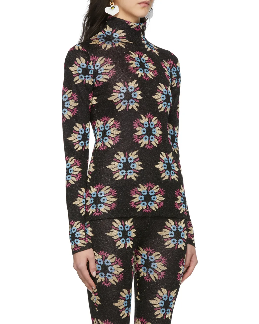 Printed Turtleneck Pullover