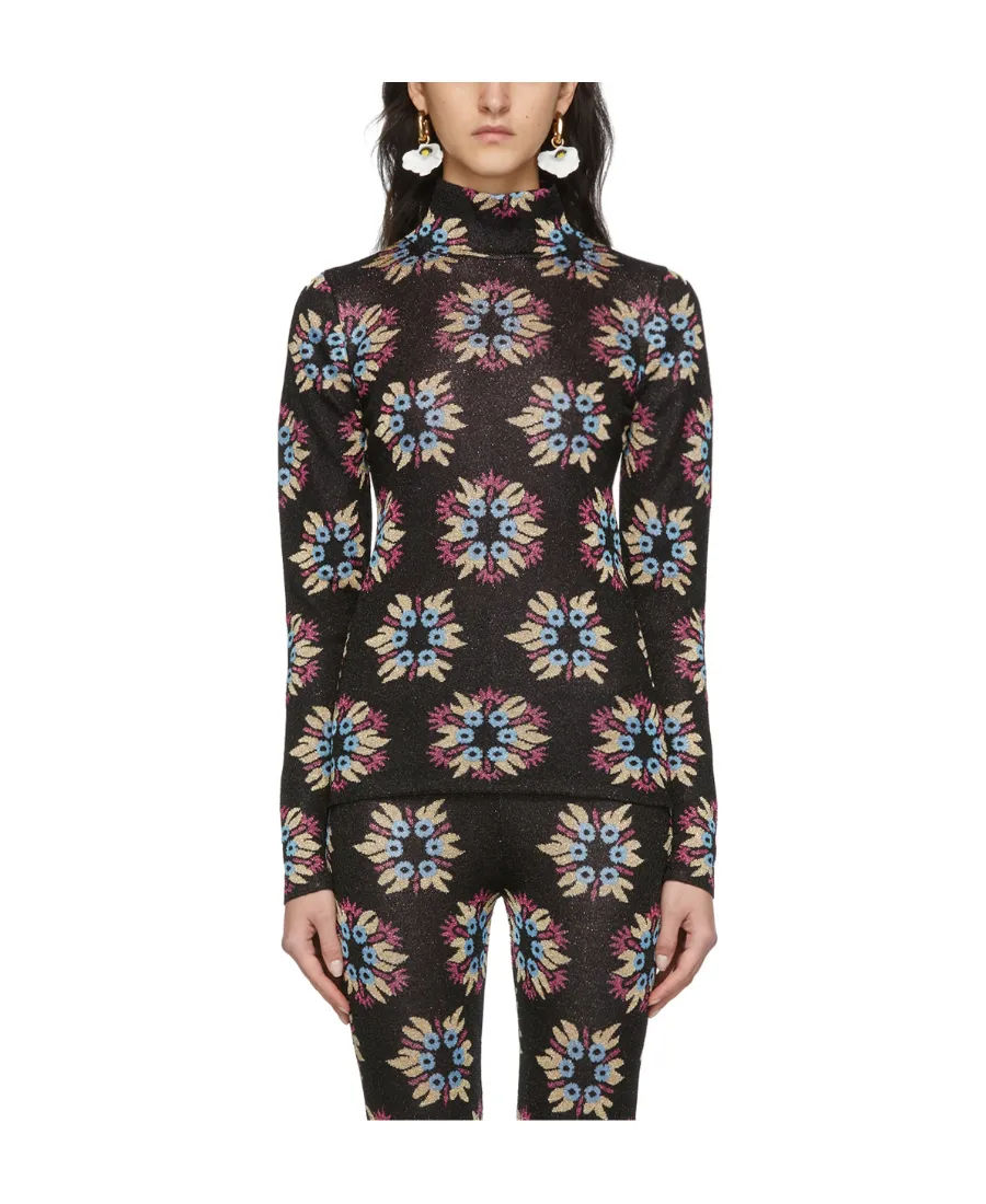 Printed Turtleneck Pullover