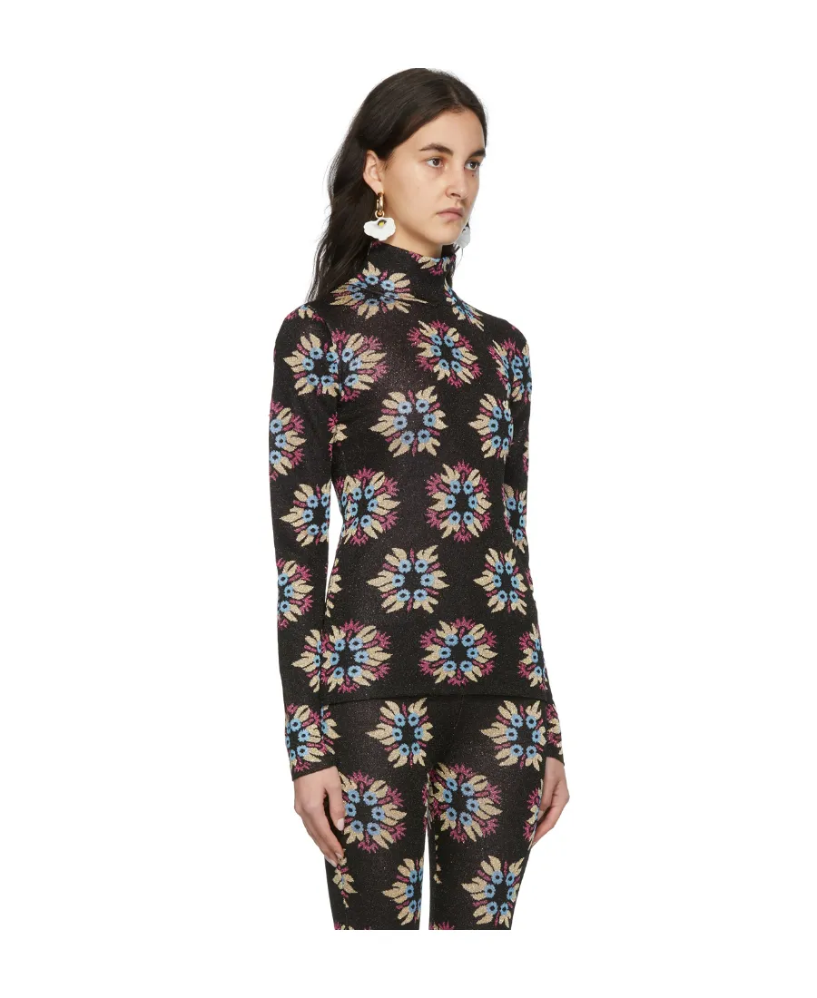 Printed Turtleneck Pullover