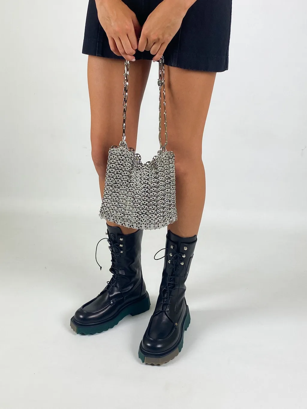Metal Facing Shoulder Bag
