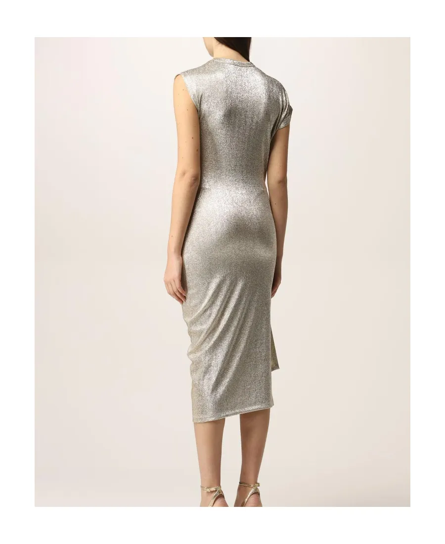 Asymmetric Ruched Midi Dress