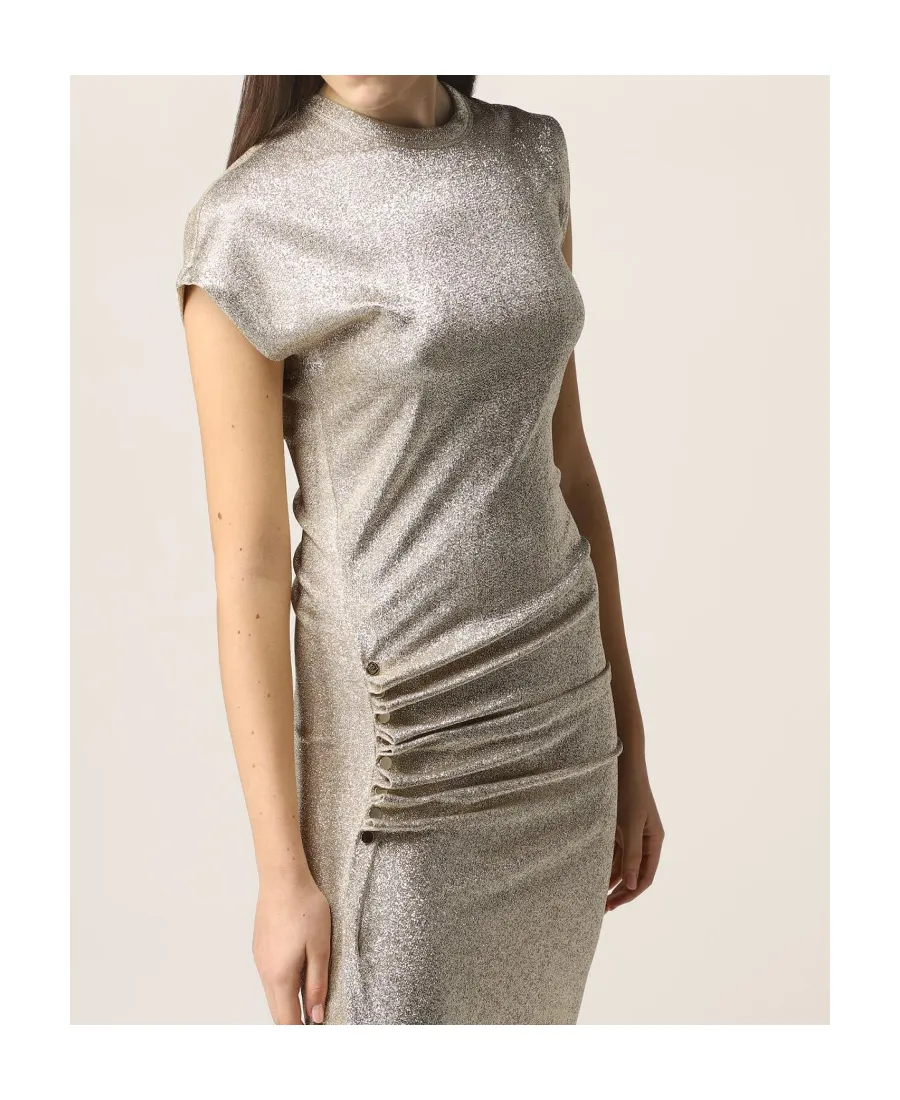 Asymmetric Ruched Midi Dress
