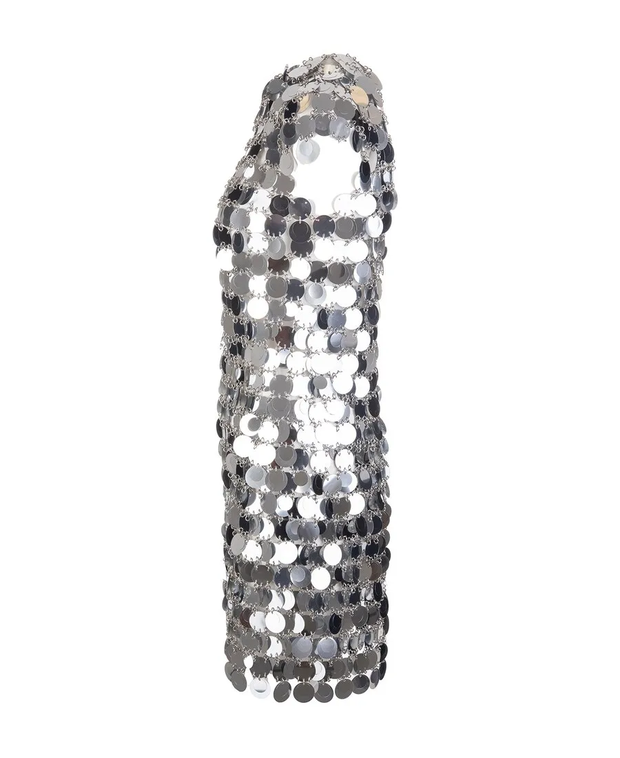 Sequin Chain-Disc Embellished Mini Dress