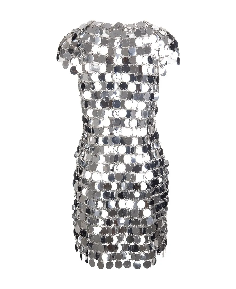 Sequin Chain-Disc Embellished Mini Dress