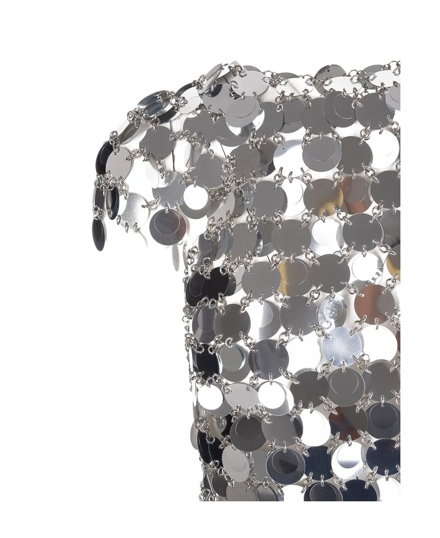 Sequin Chain-Disc Embellished Mini Dress