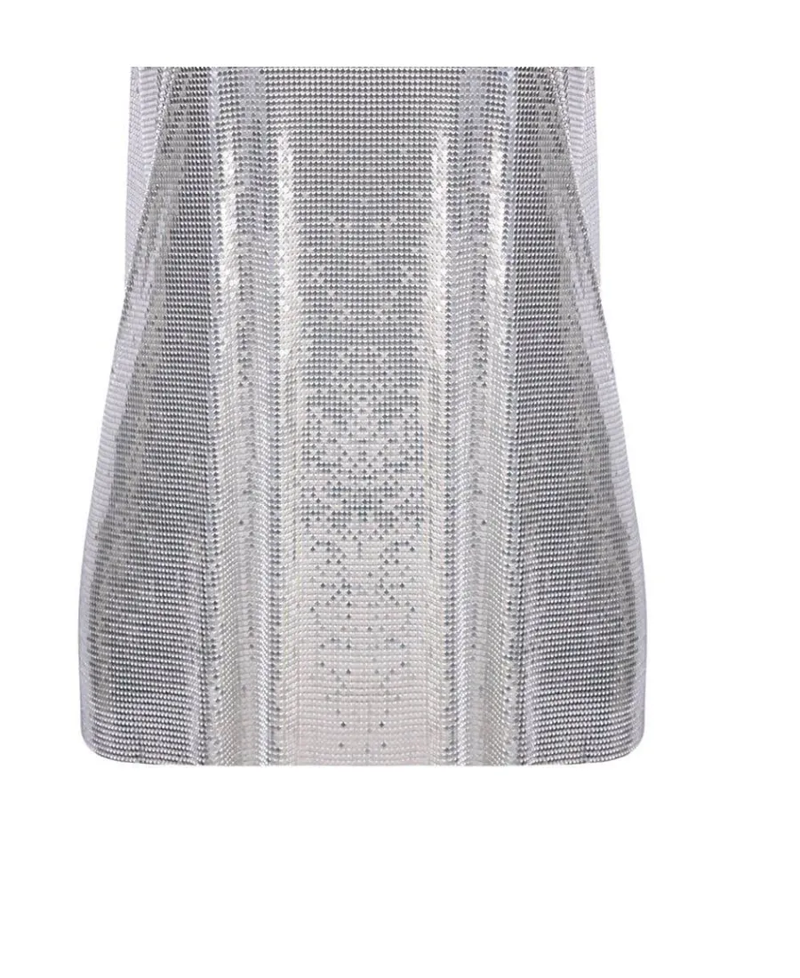Sleeveless Metallic Mesh Tank Top