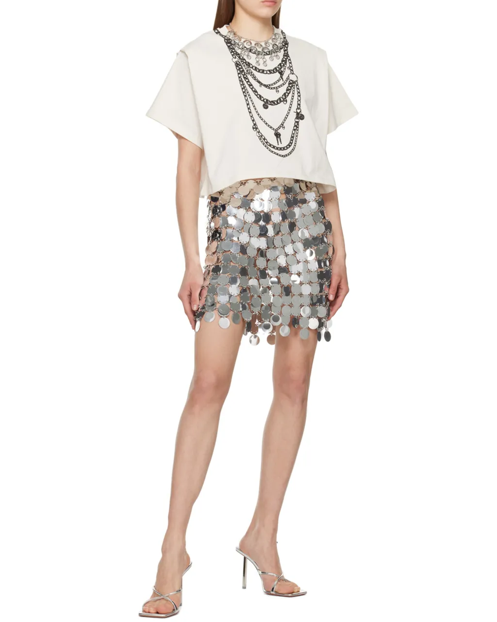 Asymmetric Circular-Disc Mini Skirt