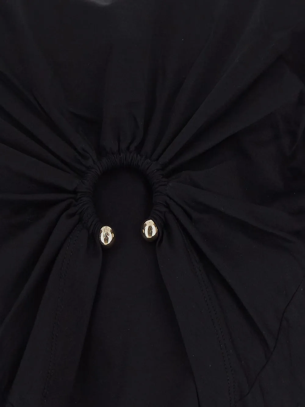 Ring Detailed Cropped T-Shirt