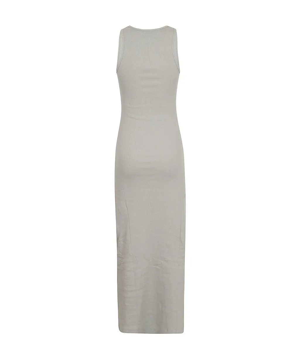 Logo Flocked Sleeveless Midi Dress