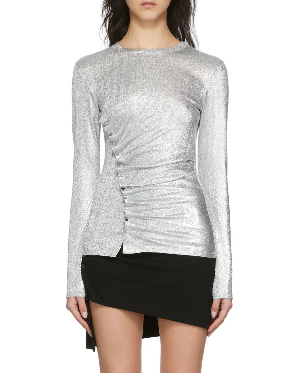 Long Sleeved Metallic Top