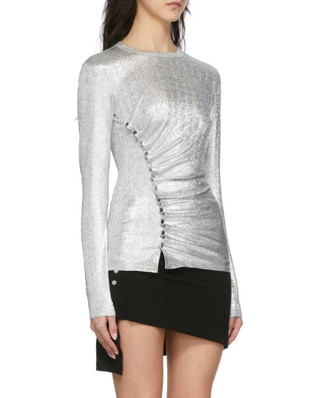 Long Sleeved Metallic Top